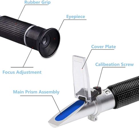 Honey Refractometer with ATC, Hobein Refractometer for Honey Moisture, Brix and Baume, 3-in-1 Uses, 58-90% Brix Scale Range Honey Moisture Tester, Ideal for Honey, Maple Syrup, Molasses, Bee Keeping in Saudi Arabia