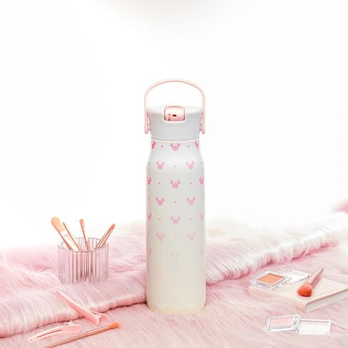 Zak Designs Disney Lilo & Stitch Harmony Water Bottle for Travel or At Home, 32oz Stainless Steel is Leak-Proof When Closed and Vacuum Insulated with Straw Lid, Carry Handle, and 3D Artwork in Saudi Arabia