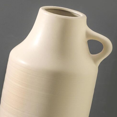 Mitt&Ditt Tall Floor Vase with Handles, 22.8 inch Large Flower Vase, Boho Decorative Pampas Grass Vases, Modern Ceramic Vase for Home Decor, Living Room, Table (White) in Saudi Arabia