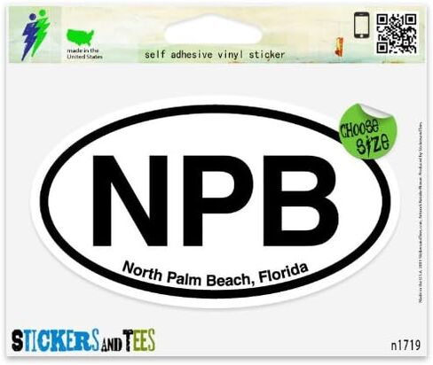 NPB North Palm Beach Florida Oval Vinyl Car Pumper Window Sticker 5 "× 3" in Saudi Arabia