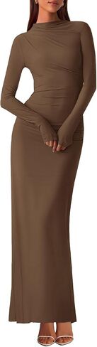 BTFBM Women Bodycon Maxi Dress Fall 2025 Long Sleeve Ruched Elegant Party Cocktail Formal Wedding Guest Dresses in Saudi Arabia