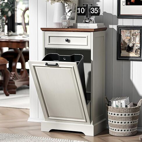 SPERGEHOM 13 جالون الميل خارج القمامة يمكن خزانة نفايات المطبخ الخفية خفية خزانة قمة محددة لإعادة تدوير القمامة مع درج المهملات إثبات أليفة علبة للمطبخ وغرفة المعيش in Kuwait