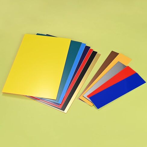 12-Pack Double Color Laser Engraving Blanks 7x11 Inch,1.3mm Thick ABS Plastic Sheet Engraved Material for Name Plate/Yard Signs/Laser Cutting/DIY Carving/Craft[Black/White] in Saudi Arabia