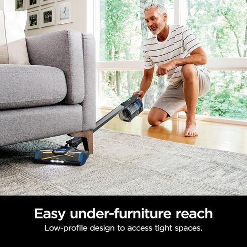 Shark WZ250 Pet Pro Cordless Stick Vacuum مع Powerfins Brushroll ، سعة XL ، فرشاة التنظيف الذاتي ، المصابيح الأمامية LED ، وقت تشغيل 40 دقيقة ، مثالي للحيوانات الأليفة ، الأزرق (متجدد) in Saudi Arabia