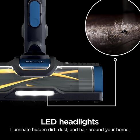 Shark WZ250 Pet Pro Cordless Stick Vacuum مع Powerfins Brushroll ، سعة XL ، فرشاة التنظيف الذاتي ، المصابيح الأمامية LED ، وقت تشغيل 40 دقيقة ، مثالي للحيوانات الأليفة ، الأزرق (متجدد) in Saudi Arabia