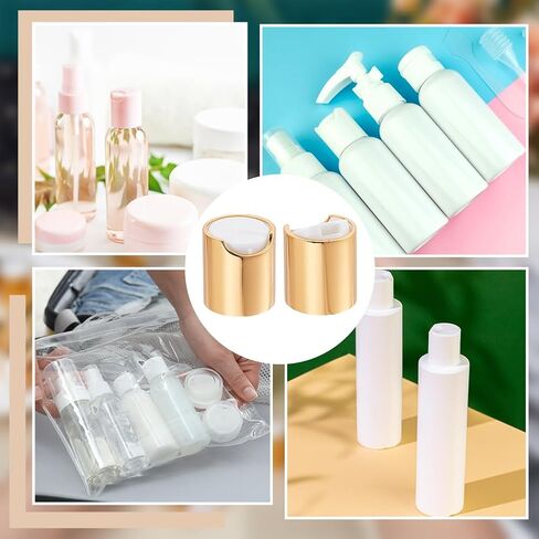 Olycraft 24pcs قبعات أعلى قرص بلاستيكية من الألومنيوم ، غطاء خيط الألومنيوم 24/410 للزجاجة ، قطرها الداخلي 24 ملم ، قبعات الضغط البديلة ، أغطية الاستغناء الدائمة in Saudi Arabia
