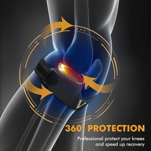 Silicone Patellar Tendon Support Strap 2-Pack, Knee Brace for Women & Men, Adjustable Non-Slip Patella Band Support for Running Basketball in Saudi Arabia
