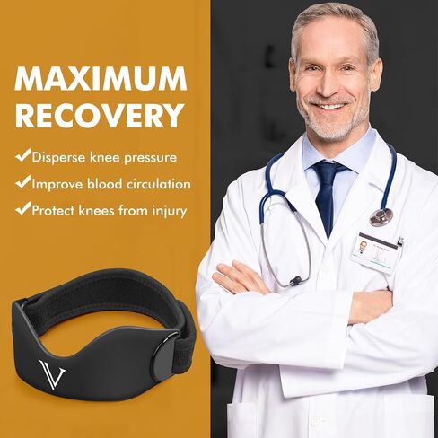 Silicone Patellar Tendon Support Strap 2-Pack, Knee Brace for Women & Men, Adjustable Non-Slip Patella Band Support for Running Basketball in Saudi Arabia