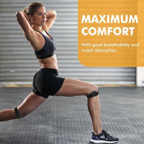 Silicone Patellar Tendon Support Strap 2-Pack, Knee Brace for Women & Men, Adjustable Non-Slip Patella Band Support for Running Basketball in Saudi Arabia