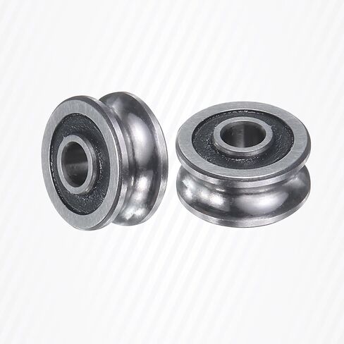 UXCELL 6PCS SG15 Deep U Groove Ball Track دليل محمل 5 مم × 17 مم OD X 9MM عرض مزدوج محكم GCR15 GCR15 عالية الكربون من محامل الدليل ثنائي المحور ، والفضة in Saudi Arabia