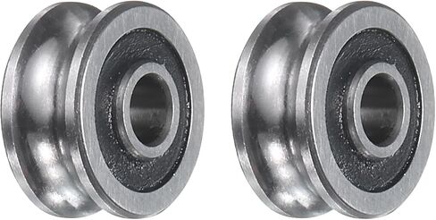 UXCELL 6PCS SG15 Deep U Groove Ball Track دليل محمل 5 مم × 17 مم OD X 9MM عرض مزدوج محكم GCR15 GCR15 عالية الكربون من محامل الدليل ثنائي المحور ، والفضة in Saudi Arabia
