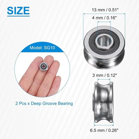 UXCELL 6PCS SG15 Deep U Groove Ball Track دليل محمل 5 مم × 17 مم OD X 9MM عرض مزدوج محكم GCR15 GCR15 عالية الكربون من محامل الدليل ثنائي المحور ، والفضة in Saudi Arabia