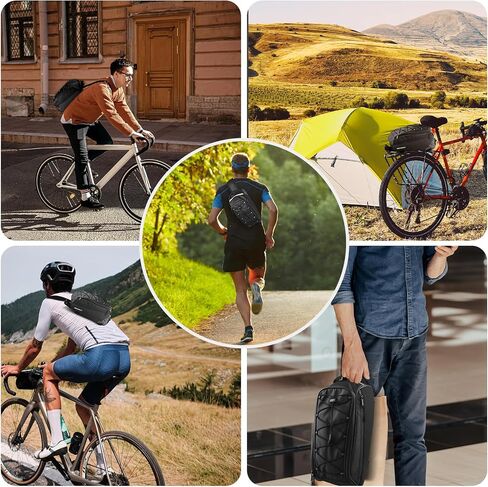 Bike Rear Rack Bag,9L PVC Waterproof Bike Trunk Bag for Road and Mountain Bikes,Bicycle Rear Seat Bag with Rain Cover Bike Saddle Bag for Cycling Trip (Pure Black) in Saudi Arabia