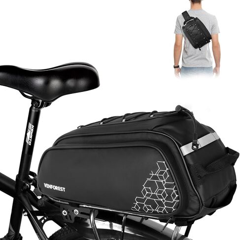 Bike Rear Rack Bag,9L PVC Waterproof Bike Trunk Bag for Road and Mountain Bikes,Bicycle Rear Seat Bag with Rain Cover Bike Saddle Bag for Cycling Trip (Pure Black) in Saudi Arabia