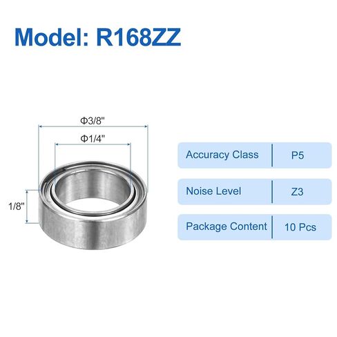 uxcell 10pcs R3ZZ Deep Groove Ball Bearings 3/16" ID x 1/2" OD x 3/16" Height Miniature Bearings Double Metal Shielded Chrome Steel Z3 Bearing for Engineering Machinery, ABEC5 in Saudi Arabia