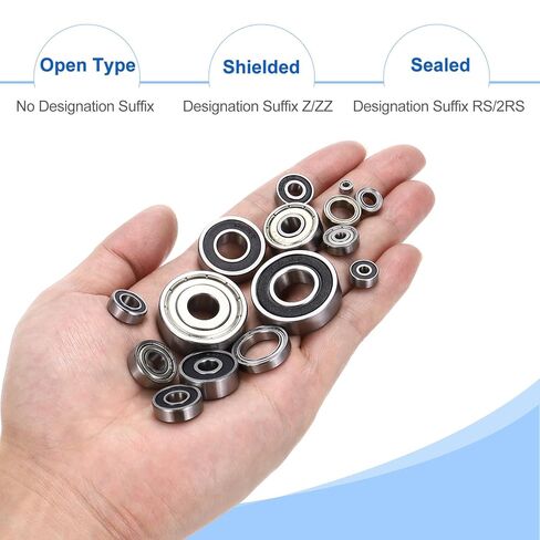 uxcell 10pcs R3ZZ Deep Groove Ball Bearings 3/16" ID x 1/2" OD x 3/16" Height Miniature Bearings Double Metal Shielded Chrome Steel Z3 Bearing for Engineering Machinery, ABEC5 in Saudi Arabia