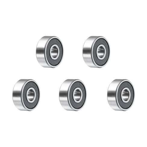 uxcell 5pcs R4-2RS Deep Groove Ball Bearings 1/4" ID x 5/8" OD x 0.196" Height P5 Miniature Bearings Double Metal Shielded Chrome Steel Z3 Bearing for Engineering Machinery, Black in Saudi Arabia