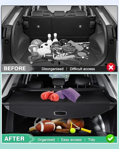 Powerty Cargo Cover for Ford Fiesta Hatchback 2011-2019 Retractable Trunk Cover Trunk Shielding Shade for Fiesta Accessories Cargo Luggage Cover No Gap (Can Withstand Load) in Saudi Arabia