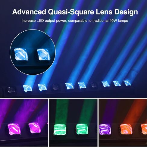 Betopper 10x15w RGBW Moving Beam LED Light Bar,10 Eye Stage Light Strobe Beam Like Spider RGBW 4IN1 DMX 512 & Sound Activated DJ Lighting for Theater KTV Club Ball Disco Event L1015(1) in Saudi Arabia