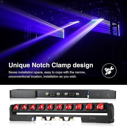 Betopper 10x15w RGBW Moving Beam LED Light Bar,10 Eye Stage Light Strobe Beam Like Spider RGBW 4IN1 DMX 512 & Sound Activated DJ Lighting for Theater KTV Club Ball Disco Event L1015(1) in Saudi Arabia