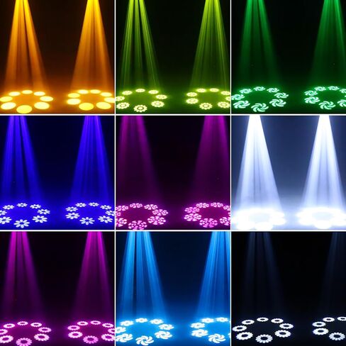 Moving Head Stage Lights 120W LED DJ Lights 8 Gobos 8 Colors Infinite Rotating 8-Facet Prisms Sound Sound Dmx Control for Party Live Show Christmas in Kuwait