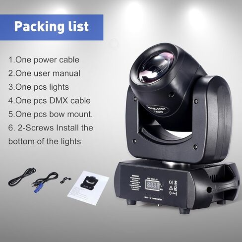 Moving Head Stage Lights 120W LED DJ Lights 8 Gobos 8 Colors Infinite Rotating 8-Facet Prisms Sound Sound Dmx Control for Party Live Show Christmas in Kuwait