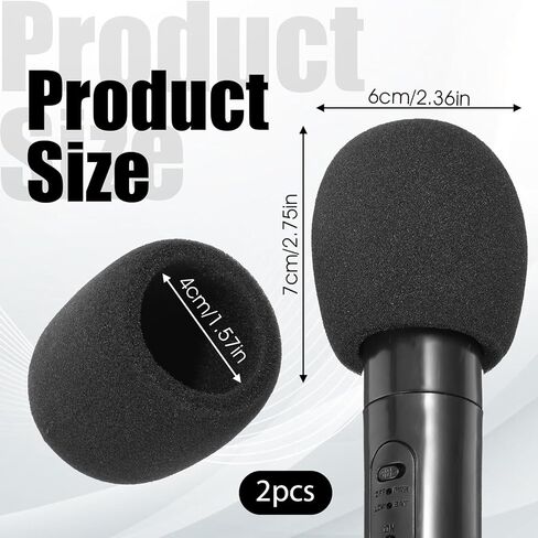 غطاء ميكروفون 2pcs ، الزجاج الأمامي للميكروفون الرغوي ، غطاء الميكروفون الأسود للميكروفونات المحمولة باليد ، المكثف وجميع الميكروفونات من نوع الكرة in Kuwait