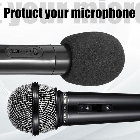غطاء ميكروفون 2pcs ، الزجاج الأمامي للميكروفون الرغوي ، غطاء الميكروفون الأسود للميكروفونات المحمولة باليد ، المكثف وجميع الميكروفونات من نوع الكرة in Kuwait