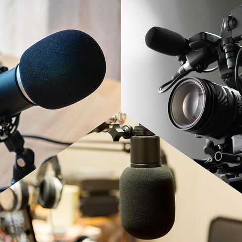 غطاء ميكروفون 2pcs ، الزجاج الأمامي للميكروفون الرغوي ، غطاء الميكروفون الأسود للميكروفونات المحمولة باليد ، المكثف وجميع الميكروفونات من نوع الكرة in Kuwait