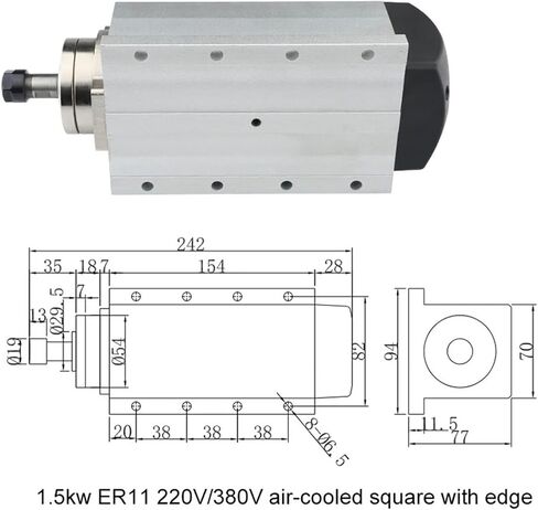 GDZ95X70-1.5 مخرطة المغزل محرك ER11 1.5kw + VFD العاكس + تشاك تشاك كيت (1.5kw 380v مجموعة) in Saudi Arabia