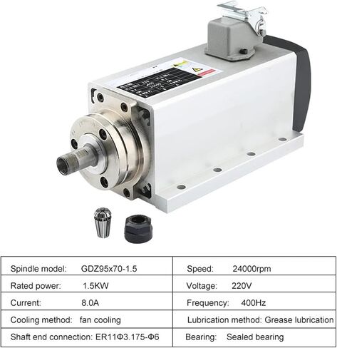 GDZ95X70-1.5 مخرطة المغزل محرك ER11 1.5kw + VFD العاكس + تشاك تشاك كيت (1.5kw 380v مجموعة) in Saudi Arabia