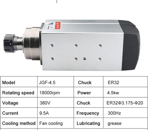 4.5kw ER32 مغزل هواء مربع مربع محرك 220V 380V 4 محمل 18000 دورة في الدقيقة (4.5kw ER32 220V) in Saudi Arabia