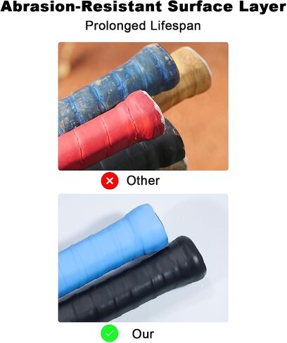 8 Pack Tennis Racket Grip Tape - Tacky Overgrip Non-Slip Sweat-Absorbing Cushion Wrap for Tennis, Pickleball, Badminton, Golf, Baseball, Bat, Universal Grip Tape in Kuwait