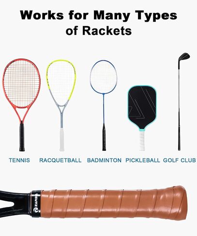 8 Pack Tennis Racket Grip Tape - Tacky Overgrip Non-Slip Sweat-Absorbing Cushion Wrap for Tennis, Pickleball, Badminton, Golf, Baseball, Bat, Universal Grip Tape in Kuwait