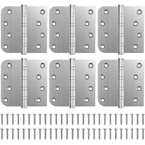 KOLET Ball Bearing Door Hinges, 4 x 4 Inches Door Hinges, Square and 5/8'' Radius Corner, Heavy Duty Stainless Steel Hinges, Smooth and Quiet, Non Removable Pin, Brushed Nickel, 3 Pack in Saudi Arabia