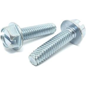 (200 Pieces) #10-24x1-1/2" Slotted Hex Washer Head Type F Thread Cutting Bolts Screws UNC Coarse Full Threads Zinc Clear in Kuwait
