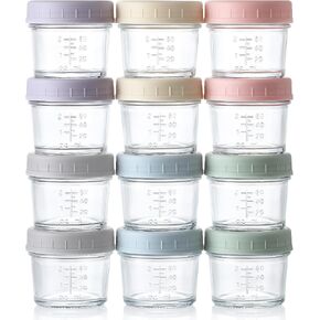 VITEVER 24-Pack Glass Baby Food Storage Containers - 4 oz Baby Food Storage Jars With Lids, Baby Food Maker, Microwave, Dishwasher & Freezer Safe in Saudi Arabia