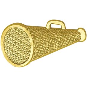 Gold Cheerleading Megaphone Chenille Lapel Pin in Saudi Arabia