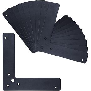 10pcs Black L Flat Shape Braces Corner Bracket, 150x150 mm Decorative Corner Brackets Mending Plate, Cold Rolled Steel 90 Dgree Angle Bracket for Wood Furniture Fixing in Saudi Arabia