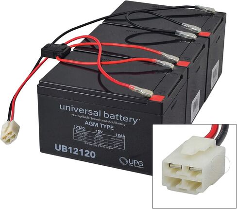 Alveytech 36 Volt Lead Lead Acid Battery Pack for Razor SX500 Dirt Rocket Bike (12 AH ، مع تسخير) - مجموعة بديلة من 3 بطاريات AGM قابلة لإعادة الشحن مع تسخير الأسلاك in Kuwait