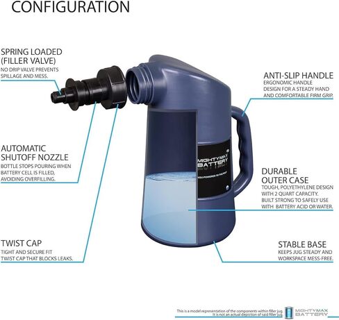 Mighty Max Battery Auto Shut Off 2 Quart Capacity Battery Filler in Kuwait