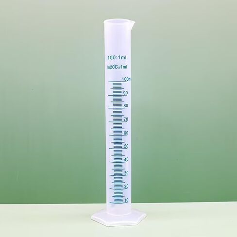 1pc 100ml أسطوانة بلاستيكية متدرجة ، مجموعة أسطوانات شفافة ، أسطوانات Science Lab ، مختبر in Saudi Arabia