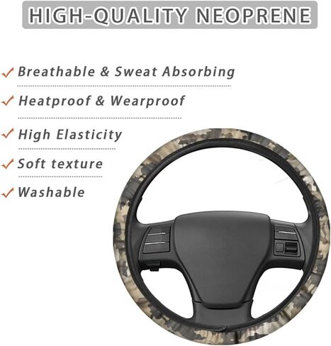 Sunflower Chicken Print Steering Wheel Cover for Women Men Trendy Design Car Interior Decor & Protector Cover for Steering Wheel in Kuwait