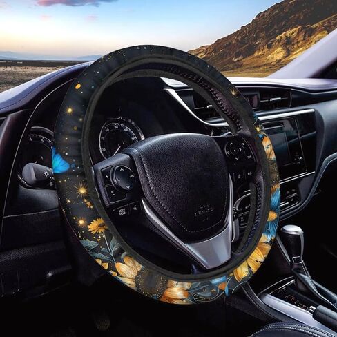 Sunflower Chicken Print Steering Wheel Cover for Women Men Trendy Design Car Interior Decor & Protector Cover for Steering Wheel in Kuwait