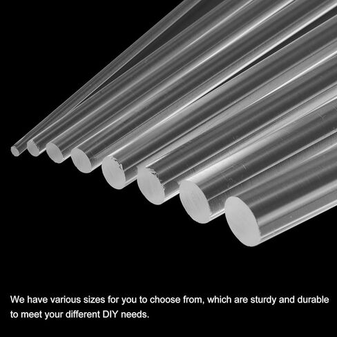 meccanixity 6pcs قضبان جولة أكريليك 9/32 "× 12" قضبان وذر الاكريليك واضحة العصي العصي البلاستي in Saudi Arabia
