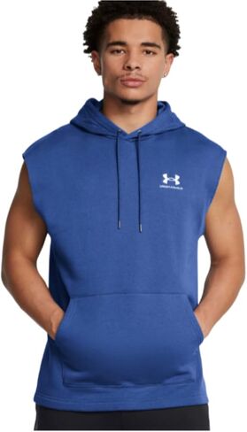 Under Armour Men's UA Icon Fleece Sleeveless Hoodie (US, Alpha, Medium, Regular, Regular, Tech Blue 432) in Saudi Arabia