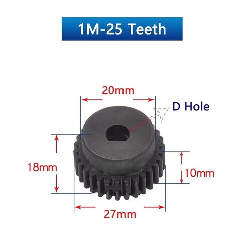 Pinion Hardware for Mechanical Rotation 1pcs 25T 1M D Hole Spur Gear with Step 1 Mod 25 Teeth Steel Metal Motor Gear Bore 5x4.5/6x5/6x5.5/8x7-12x11mm(6x5.5mm) in Kuwait