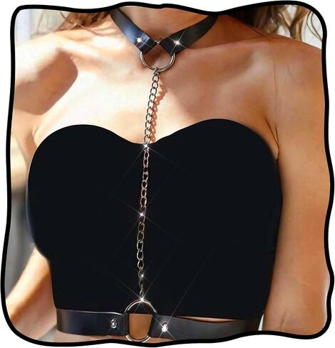 Fstrend Chest Harness Chain Body Body Body Body Leather Leather Punk Assum in Saudi Arabia