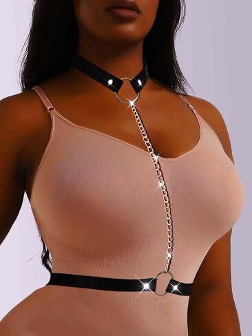 Fstrend Chest Harness Chain Body Body Body Body Leather Leather Punk Assum in Saudi Arabia