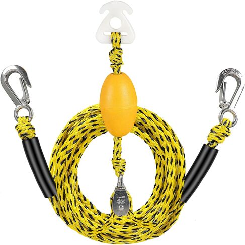 Boat Tow Harness for Tubing, 5000lbs Heavy Duty, 360° Swivel Pulley, Floating Design, 304 Stainless Steel Hooks (1.1in), 17ft & 24ft in Saudi Arabia